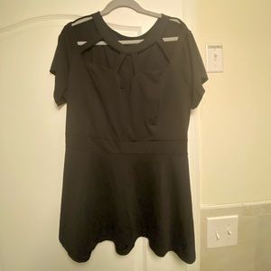 Black cage top peplum